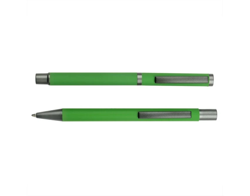 Elliot – zielony zestaw piśmienniczy z logo w pudełku