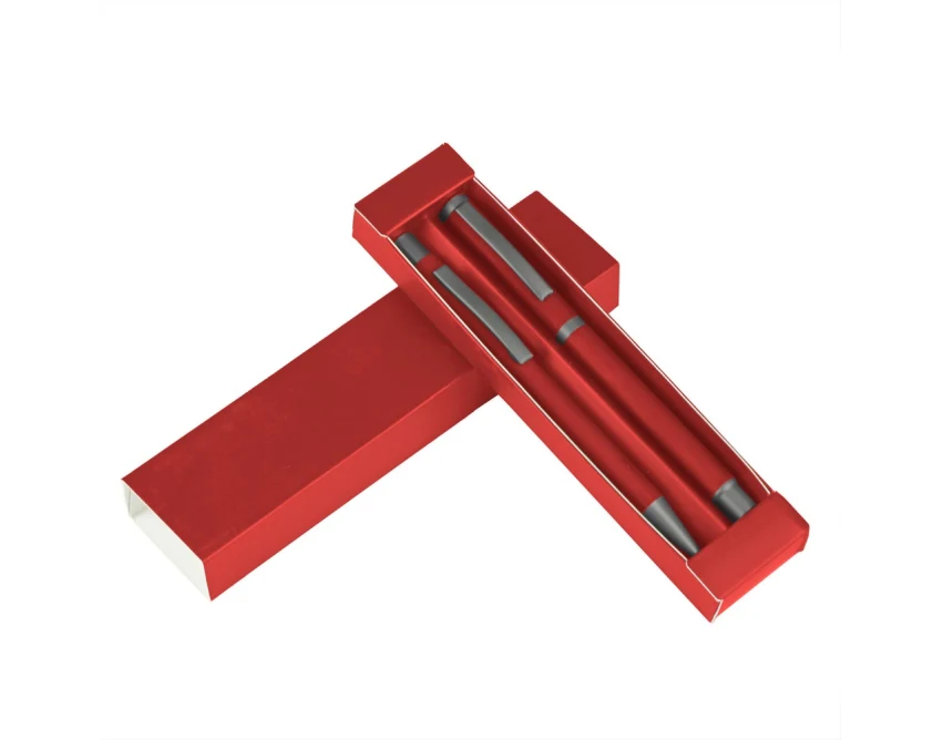 Czerwony zestaw piśmienniczy Elliot z grawerem – prezent