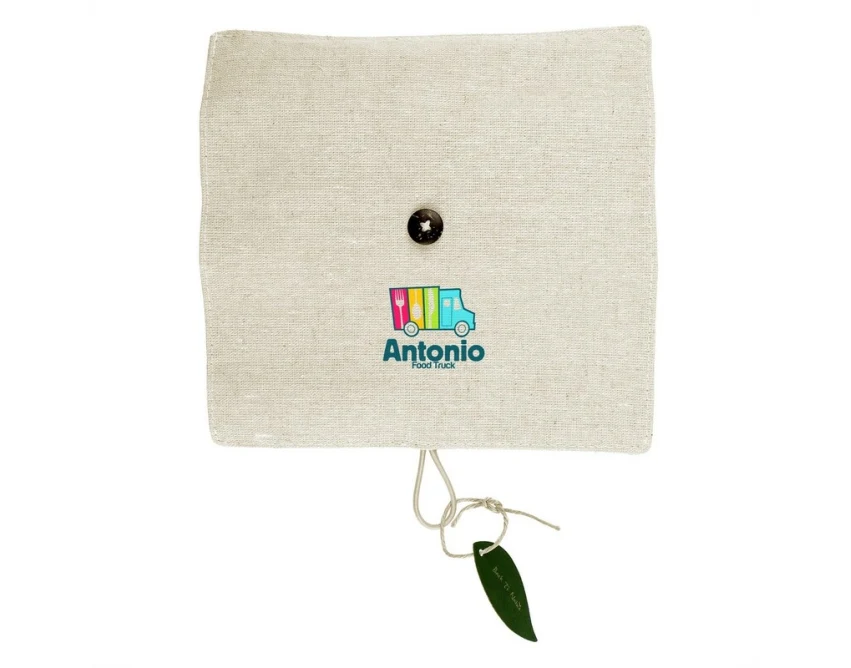 Ekologiczny zestaw piśmienniczy beżowy z logo – bawełna, drewno