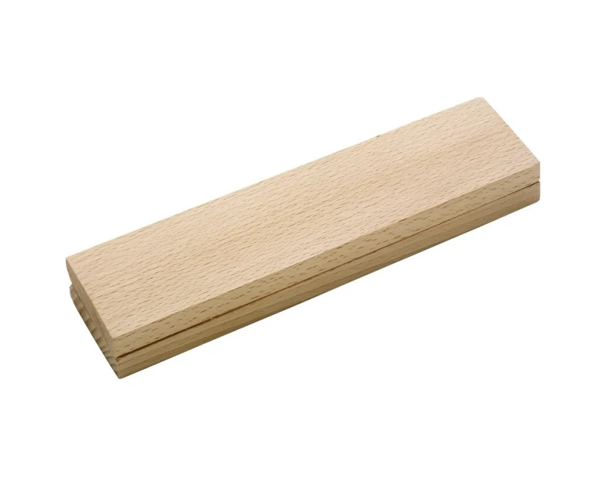 Drewniany zestaw piśmienniczy z logo w etui – buk i aluminium