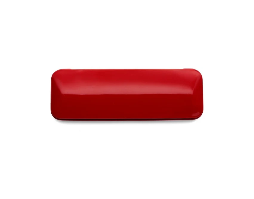 Czerwony zestaw piśmienniczy z logo w metalowym etui