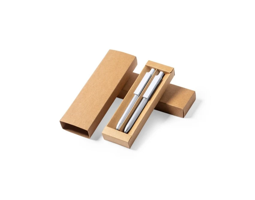 Srebrny zestaw piśmienniczy długopis i pióro kulkowe