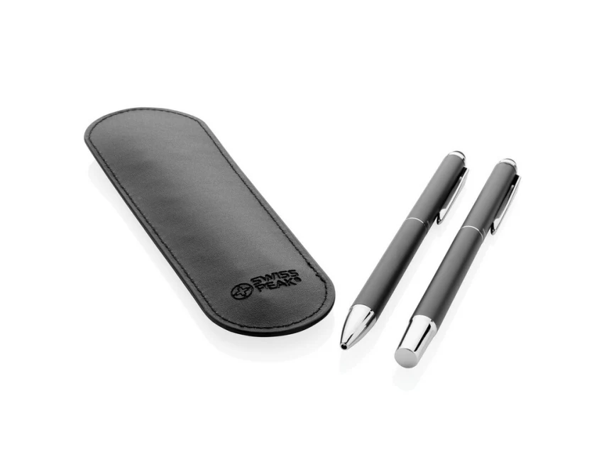 Swiss Peak czarny zestaw piśmienniczy długopis i pióro kulkowe