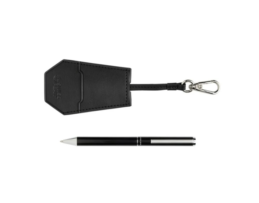 Swiss Peak Tula czarny zestaw: długopis i brelok z logo