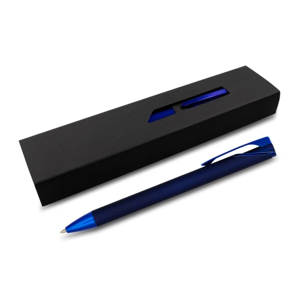 Granatowy długopis Joziah z lustrzanym grawerem w etui