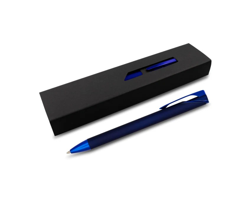 Granatowy długopis Joziah z lustrzanym grawerem w etui
