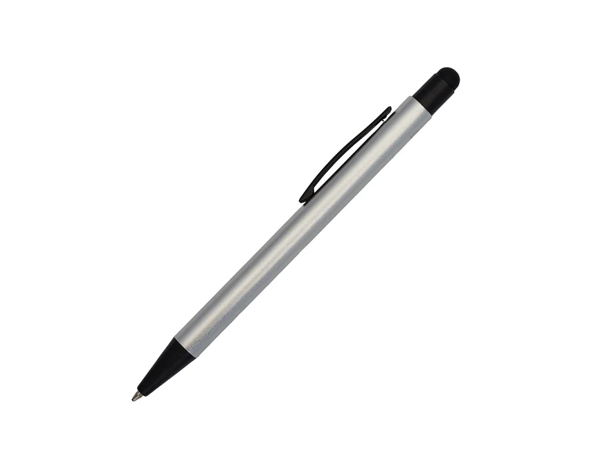 Srebrny zestaw: długopis i brelok z logo w eco boxie