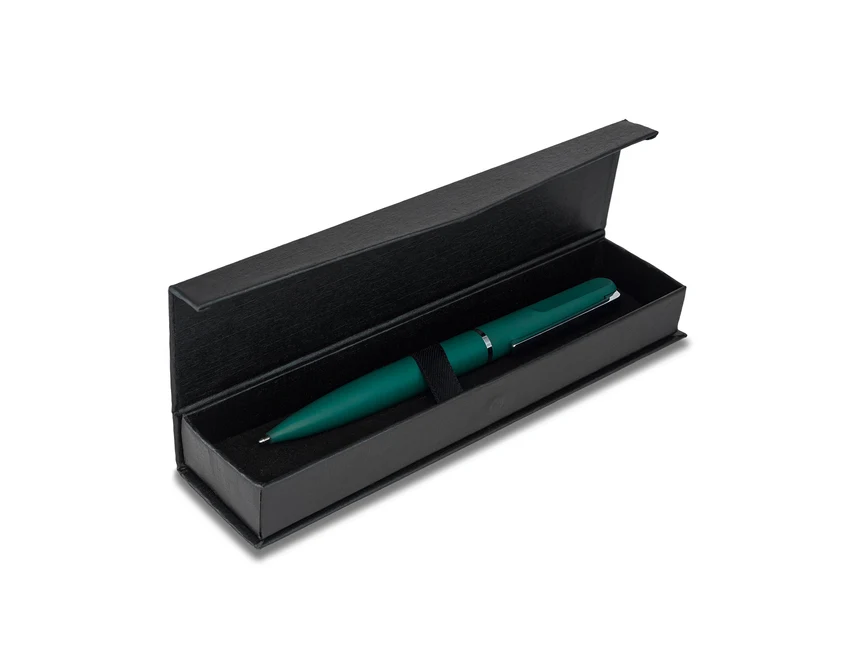 Długopis reklamowy Saba ciemnozielony w etui z grawerem
