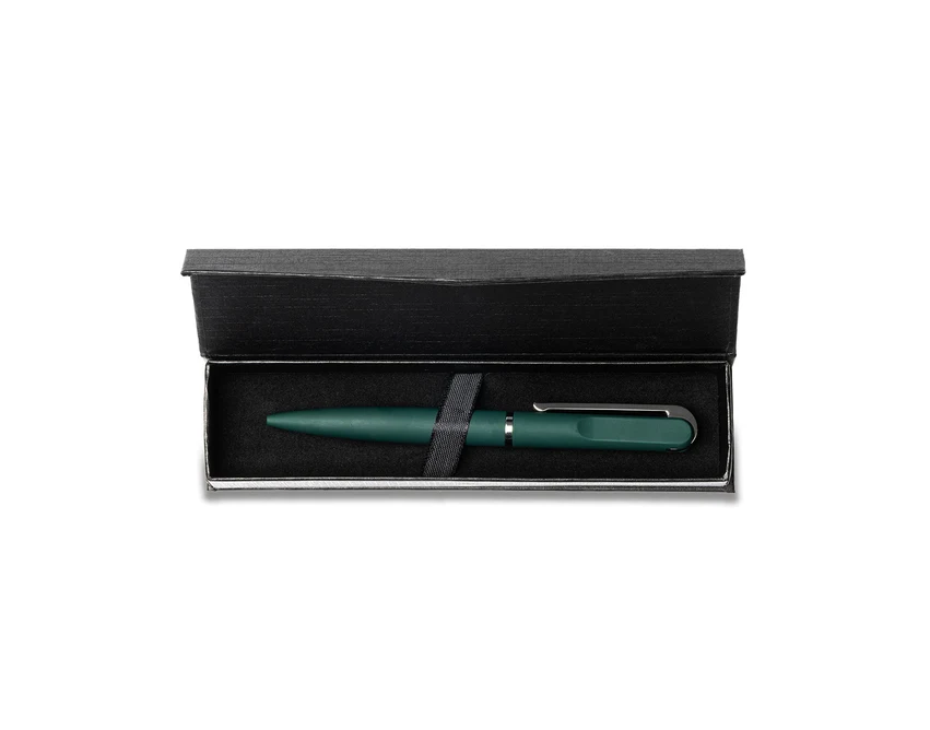 Długopis reklamowy Saba ciemnozielony w etui z grawerem