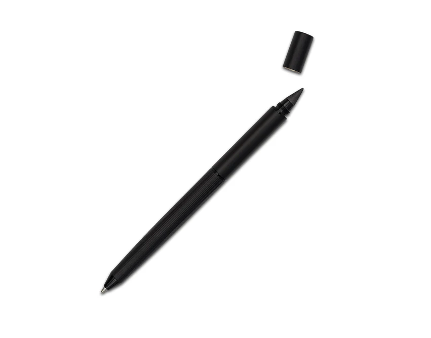 Czarny zestaw 2w1: długopis i wieczny ołówek z logo