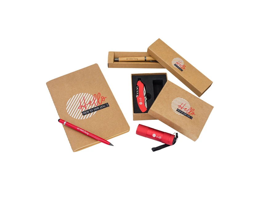 Bambusowy długopis Machino w pudełku z grawerem logo