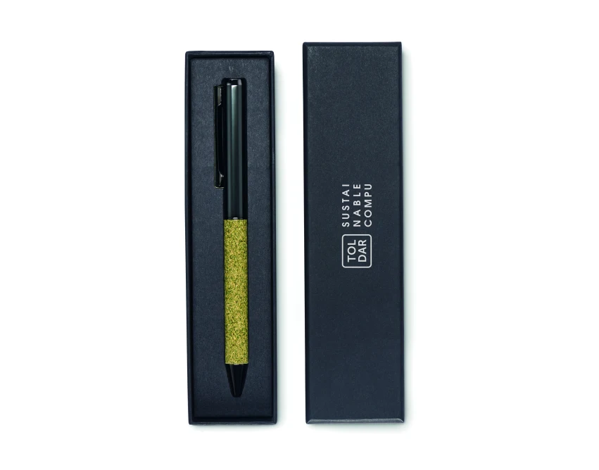 Chippewa – zielony metalowy długopis eco z logo w etui