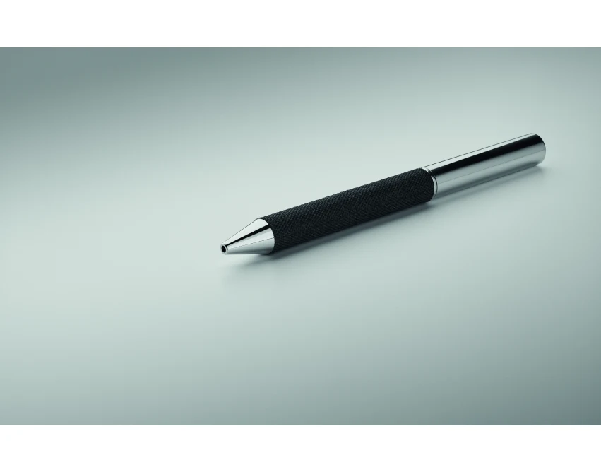 Czarny długopis RPET w etui z logo – elegancja i ekologia