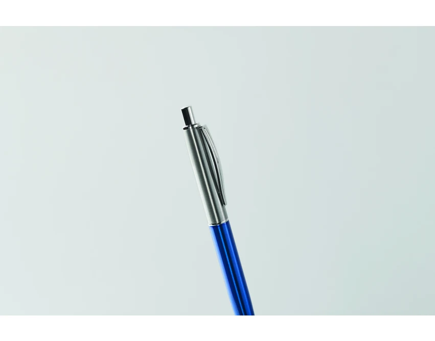 Niebieski długopis metalowy Graz colour w czarnym etui z logo