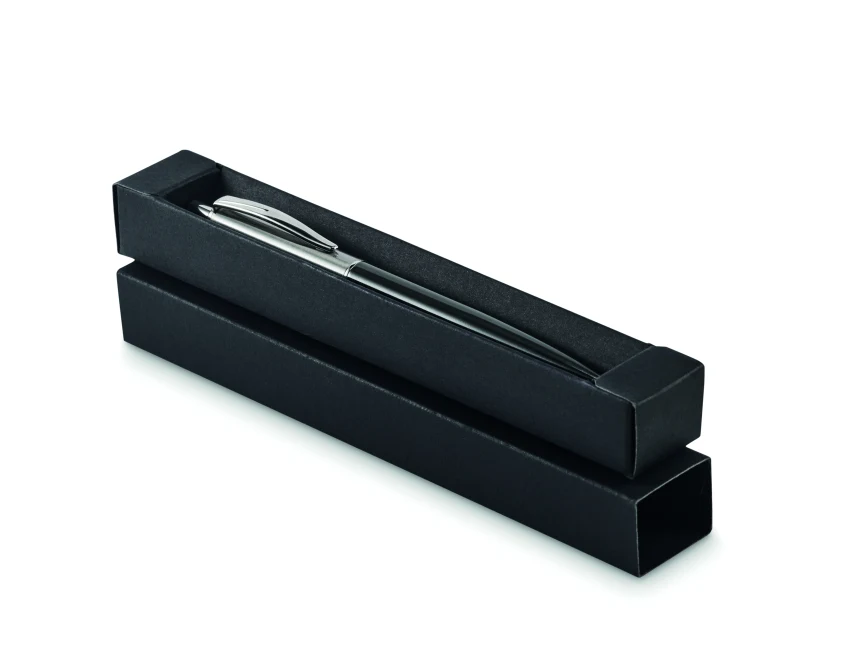 Czarny długopis reklamowy z logo w eleganckim etui
