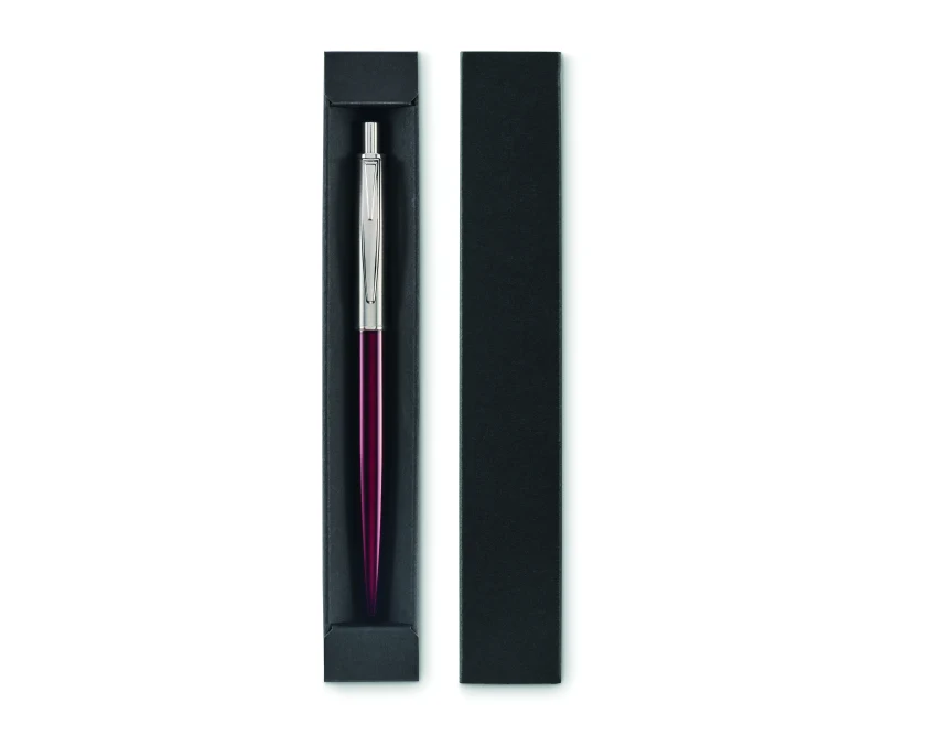 Długopis reklamowy burgundowy z logo w czarnym etui