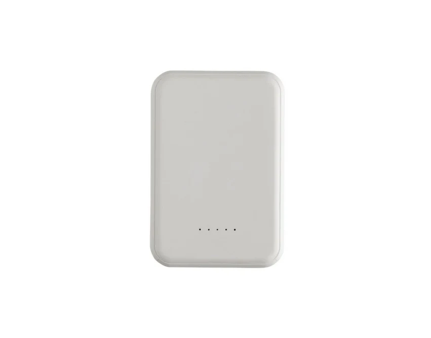 Biały magnetyczny powerbank 5000mAh 5W RCS z logo firmy