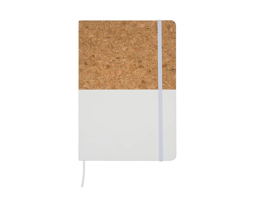 Biały notes korkowy Girona z Twoim logo, 80 kartek