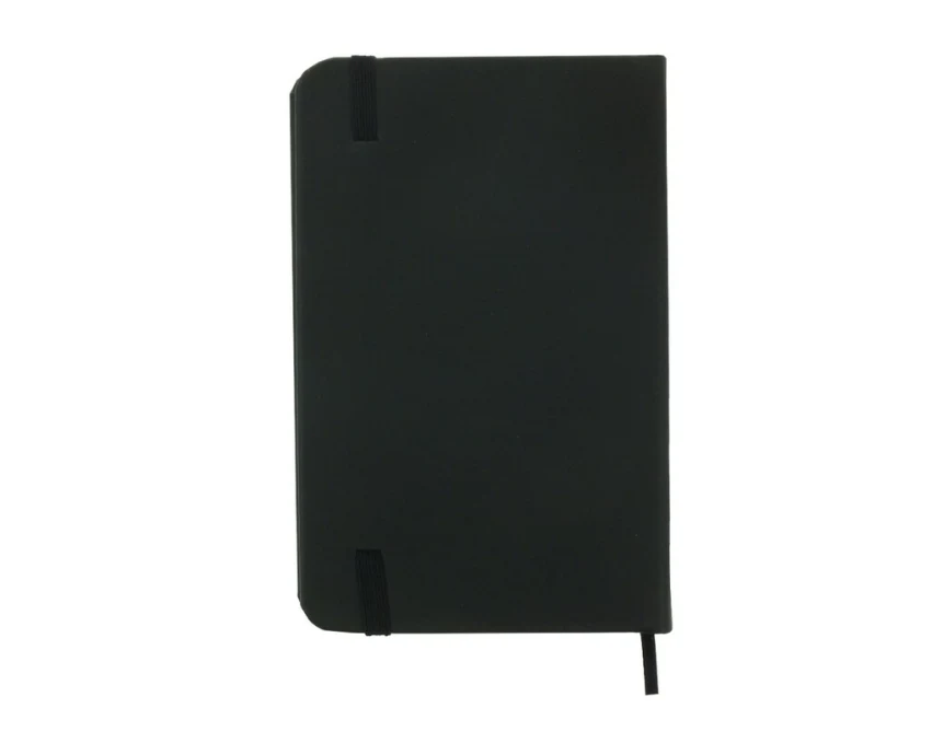 Czarny notes A6 Bridget z logo, twarda okładka PU, 192 strony