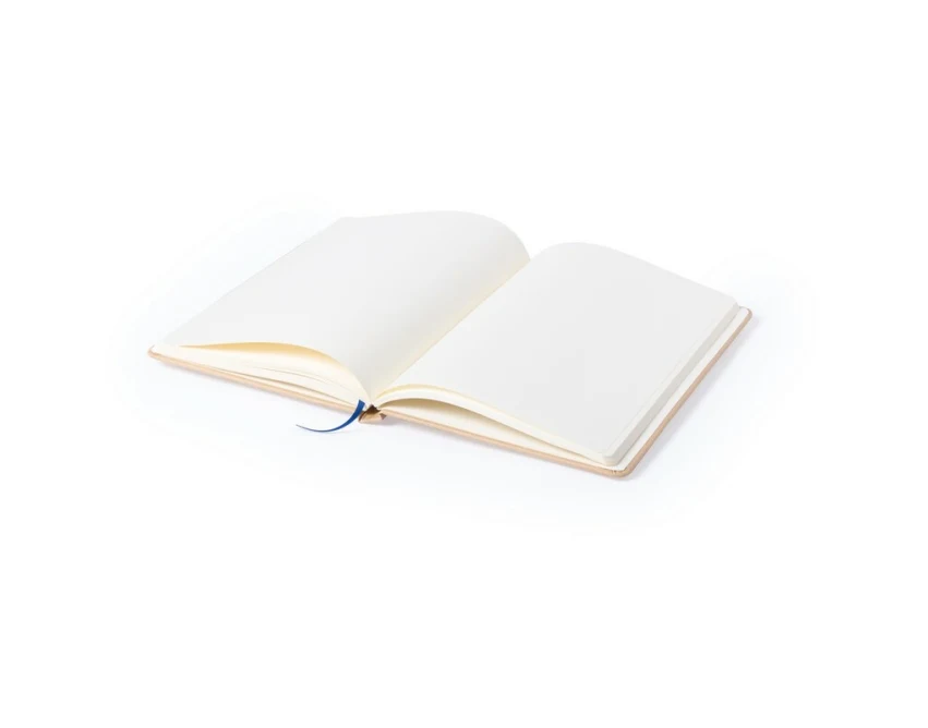 Notes A6 z recyklingu niebieski z gumką i tasiemką