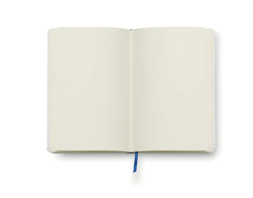 Notes A6 biało-niebieski z gumką i nadrukiem full colour