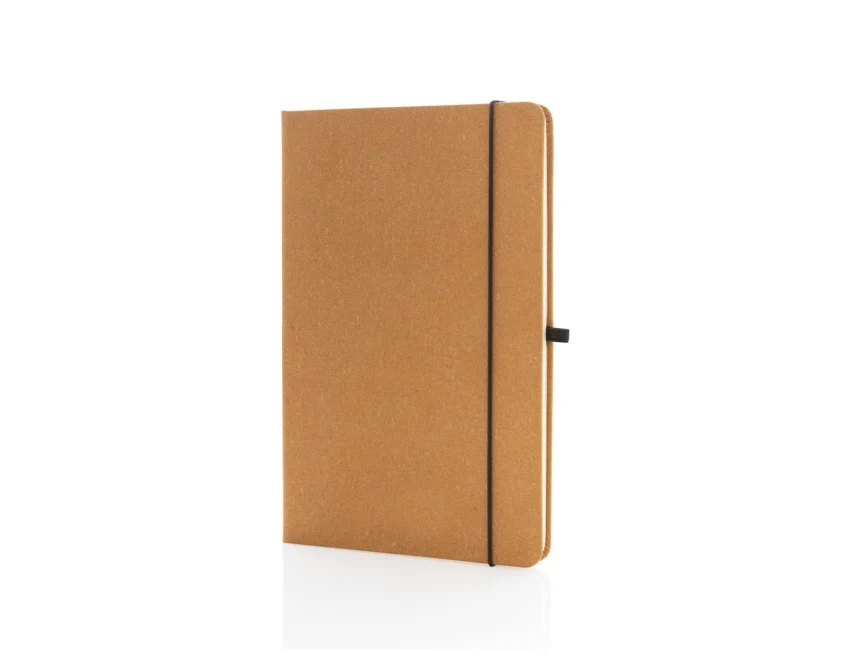 Brązowy skórzany notes A5 z grawerem i miejscem na długopis