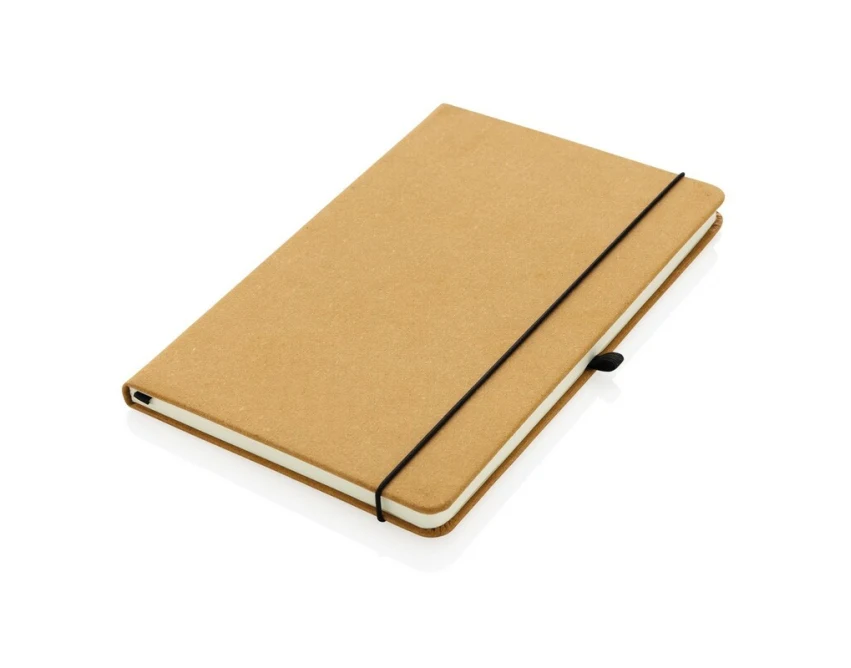 Brązowy skórzany notes A5 z grawerem i miejscem na długopis