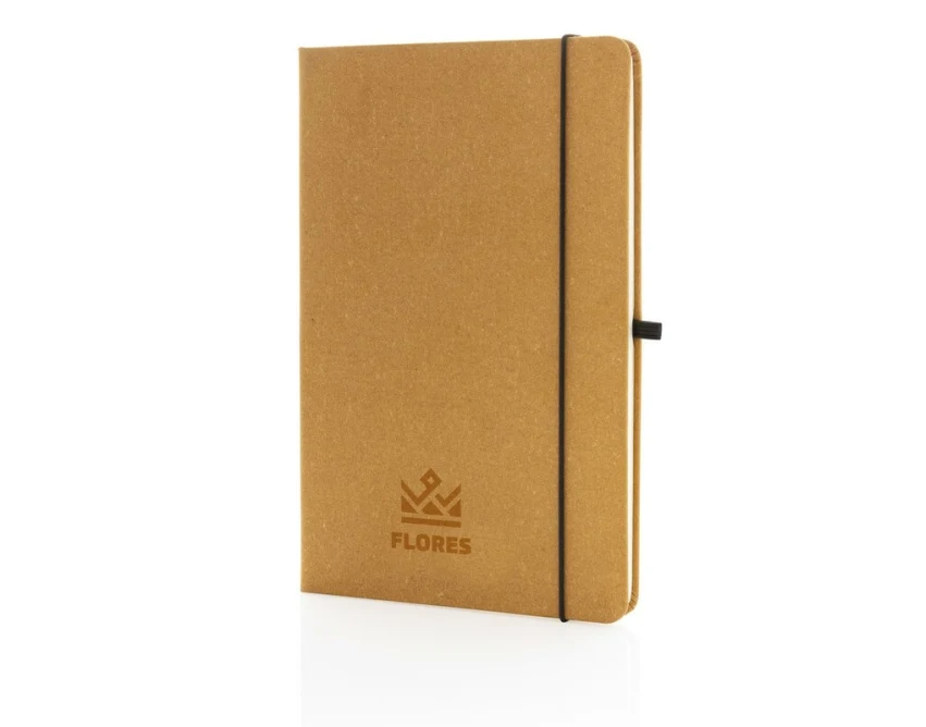 Brązowy skórzany notes A5 z grawerem i miejscem na długopis