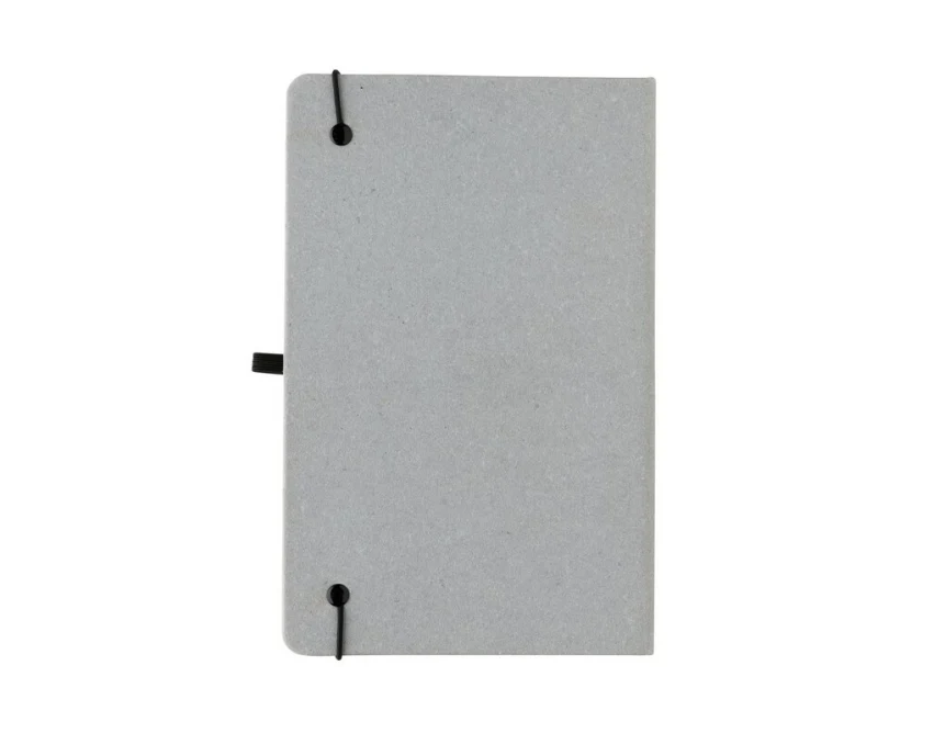 Szary notatnik skórzany A5 z grawerem i uchwytem na długopis