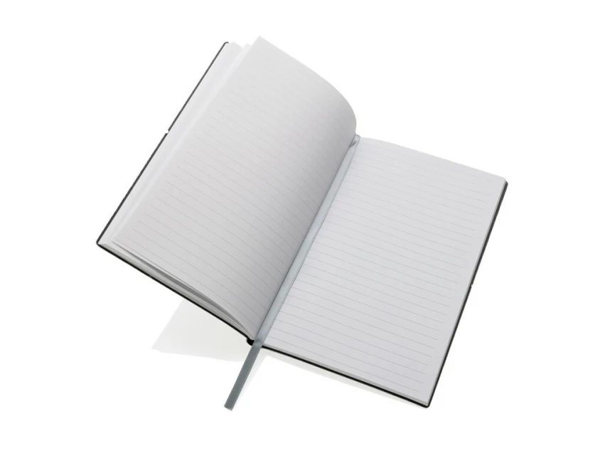 Szary notatnik A5 ze skóry z recyklingu z grawerem