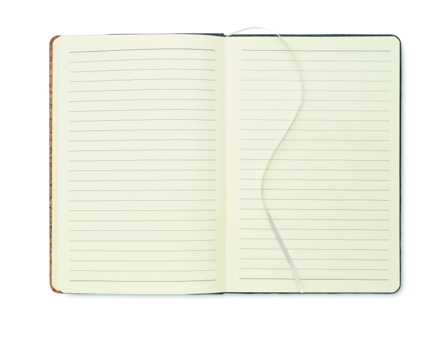 Notatnik korkowy A5 RPET kamienny szary z logo 160 stron