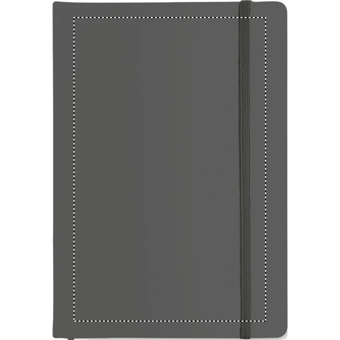 Schemat znakowania dla Sitodruk - S2 na gadżecie: Arconot notes A5 z logo stone grey z gumką