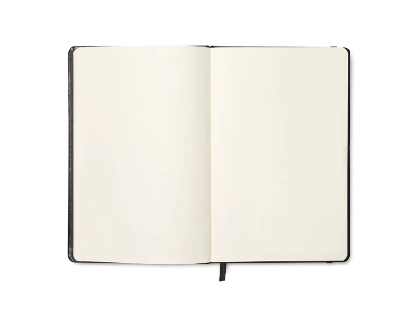 Czarny notes A5 z logo firmy, twarda okładka, ekologiczny