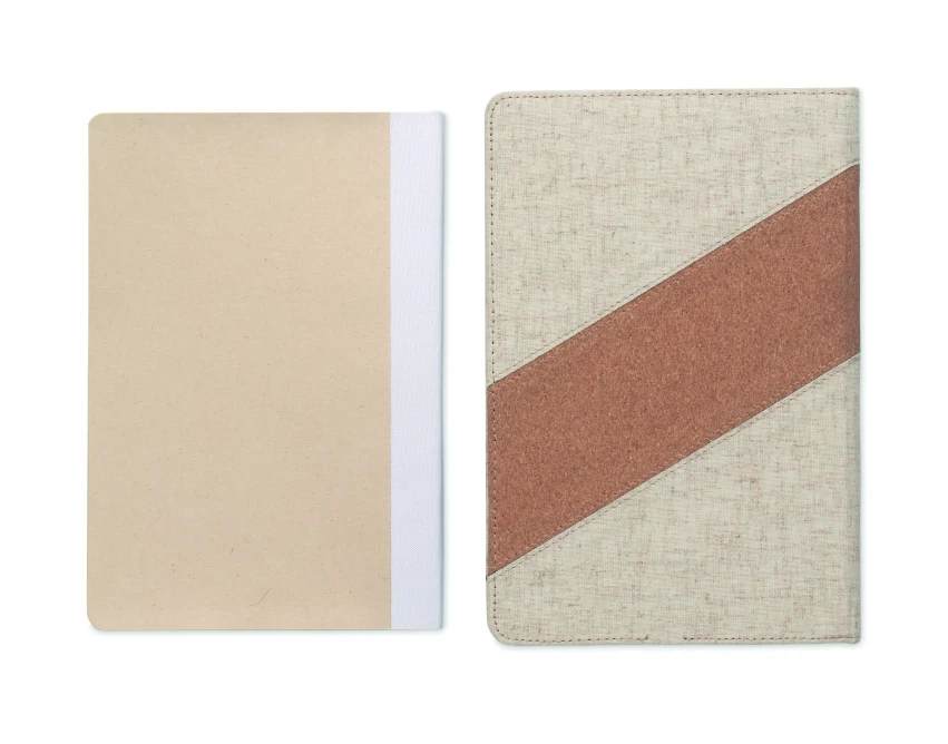 Notes A5 Cortona z ładowarką 15W, korek i bawełna, beżowy