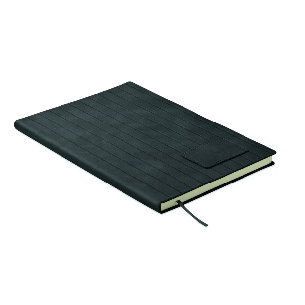 Czarny notatnik firmowy A5 z miękką okładką PU i logo