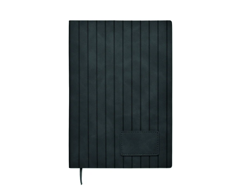 Czarny notatnik firmowy A5 z miękką okładką PU i logo