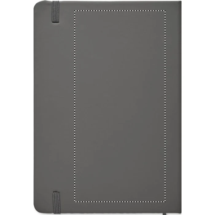 Schemat znakowania dla Transfer sitodruk - T1 na gadżecie: Arconot notes A5 z logo stone grey z gumką