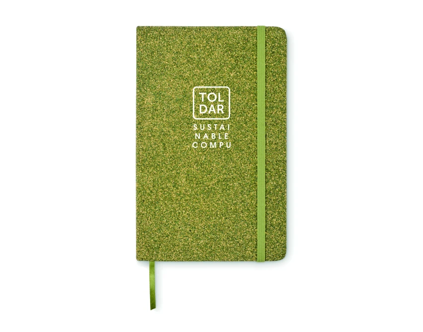 Ekologiczny notes A5 Chippewa z korka i fusów, zielony