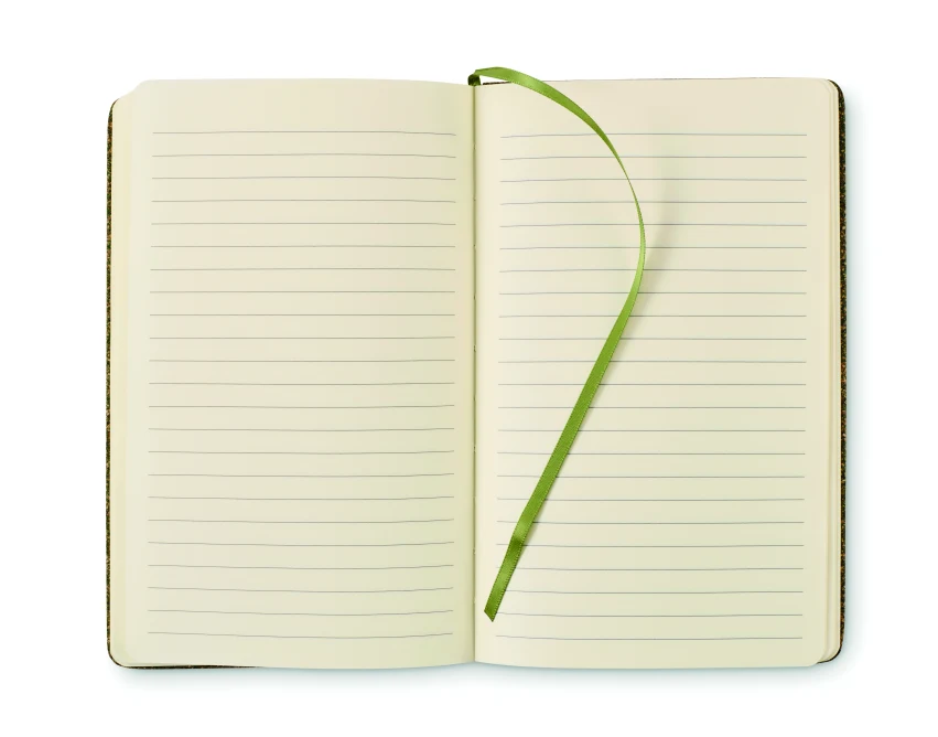 Ekologiczny notes A5 Chippewa z korka i fusów, zielony