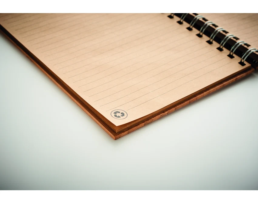 Bambusowy notatnik A5 Bram z okładką z drewna z logo