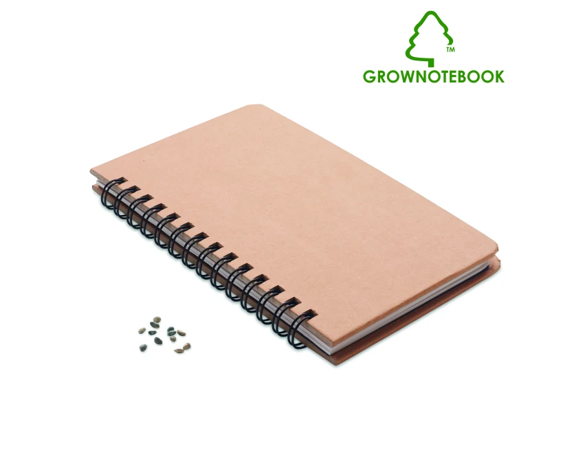 Sosnowy notes A5 Grownotebook™ z nasionami i logo