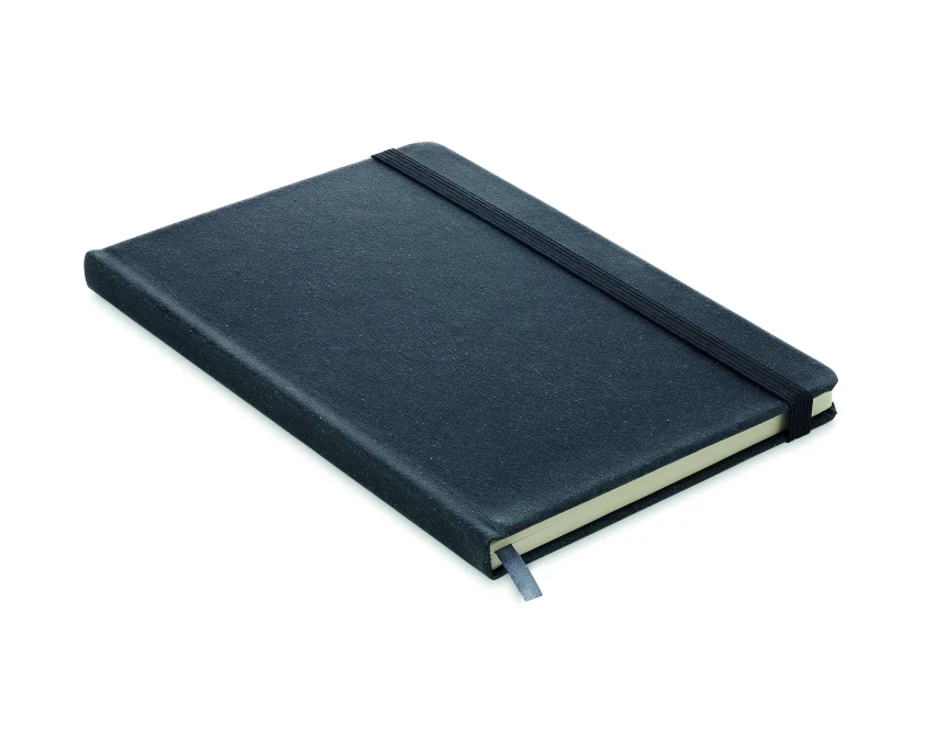 Czarny skórzany notes A5 z grawerem, 160 stron, eko