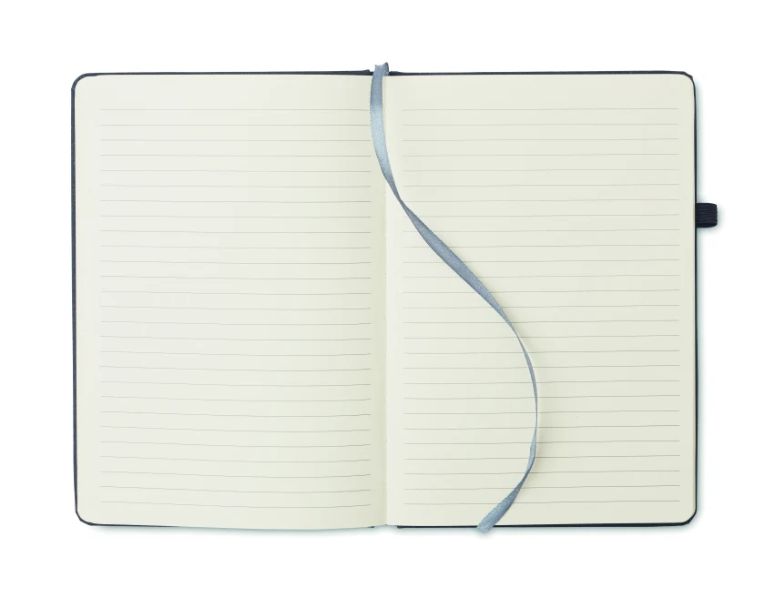 Czarny skórzany notes A5 z grawerem, 160 stron, eko