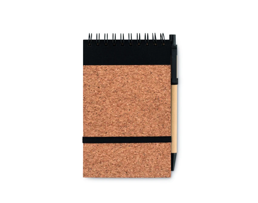 Korkowy notes A6 Sonoracork z czarną gumką i długopisem