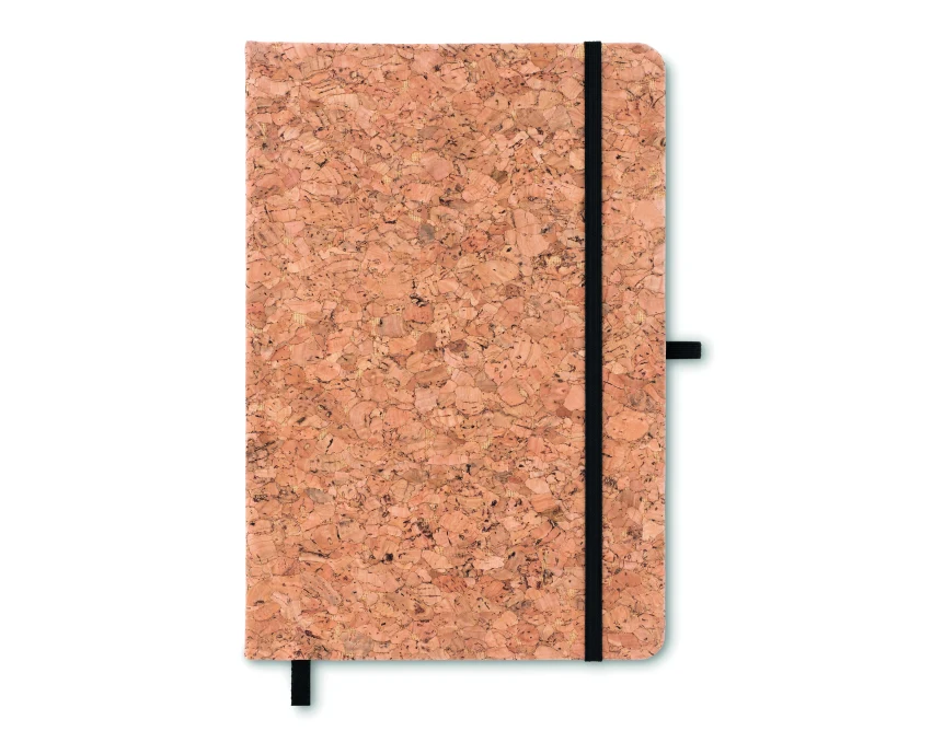 Notes korkowy A5 Suber czarne dodatki z logo firmy