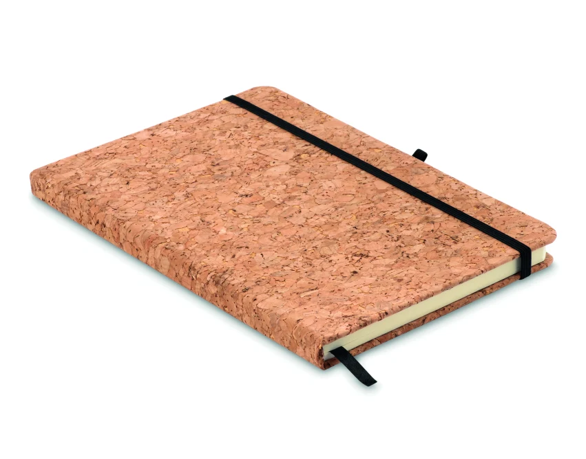Notes korkowy A5 Suber czarne dodatki z logo firmy