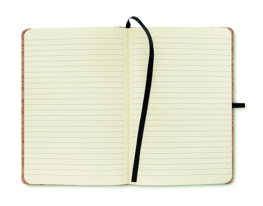 Notes korkowy A5 Suber czarne dodatki z logo firmy
