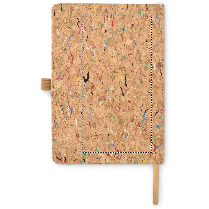 Schemat znakowania dla Transfer sitodruk - T1 na gadżecie: Kolorowy notatnik A5 Cornota z korka z logo – beżowy