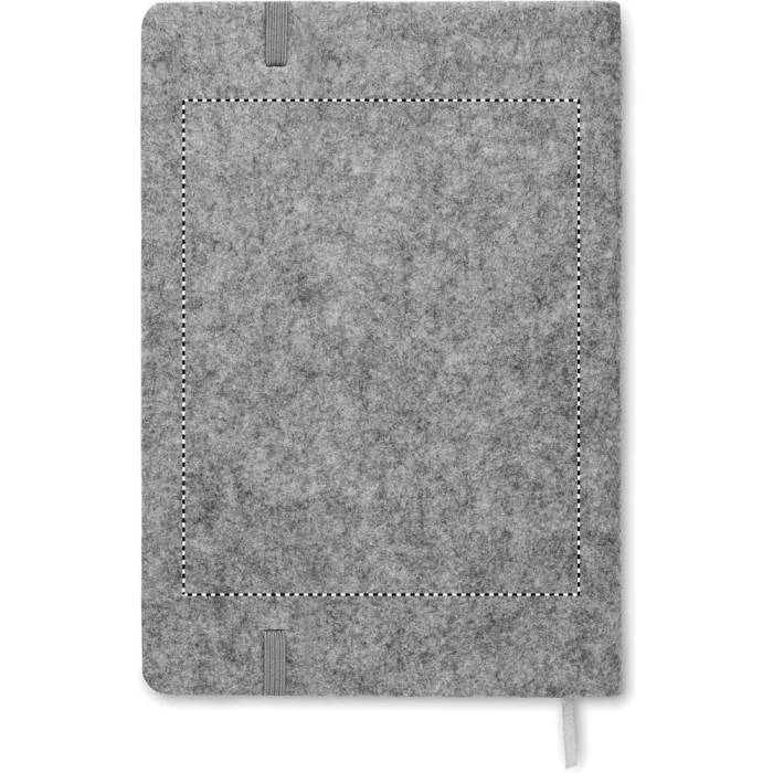 Schemat znakowania dla Transfer cyfrowy - TD1 na gadżecie: Szary notes korkowy A5 z filcu RPET z logo firmy