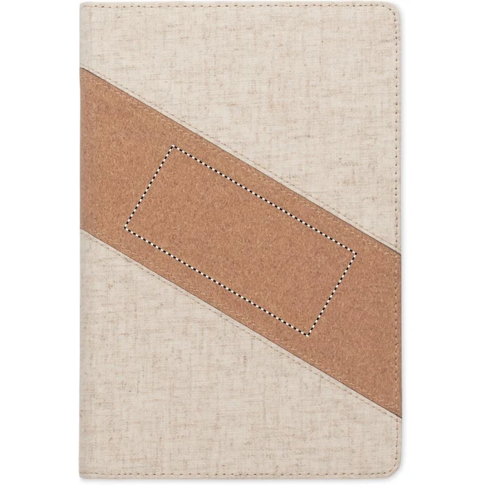 Schemat znakowania dla Sitodruk - S3 na gadżecie: Notes A5 Cortona z ładowarką 15W, korek i bawełna, beżowy